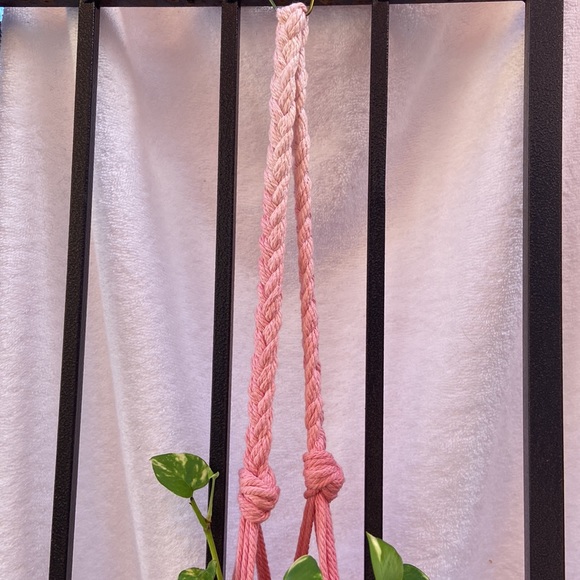 Macrame Plant Hanger Pink Ombre 29” - Picture 7 of 9